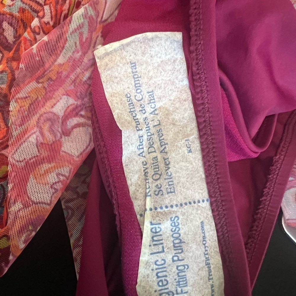 Ralph Lauren Pink and Red One-Piece Swimsuit with Gathered Front - Picture 11 of 11